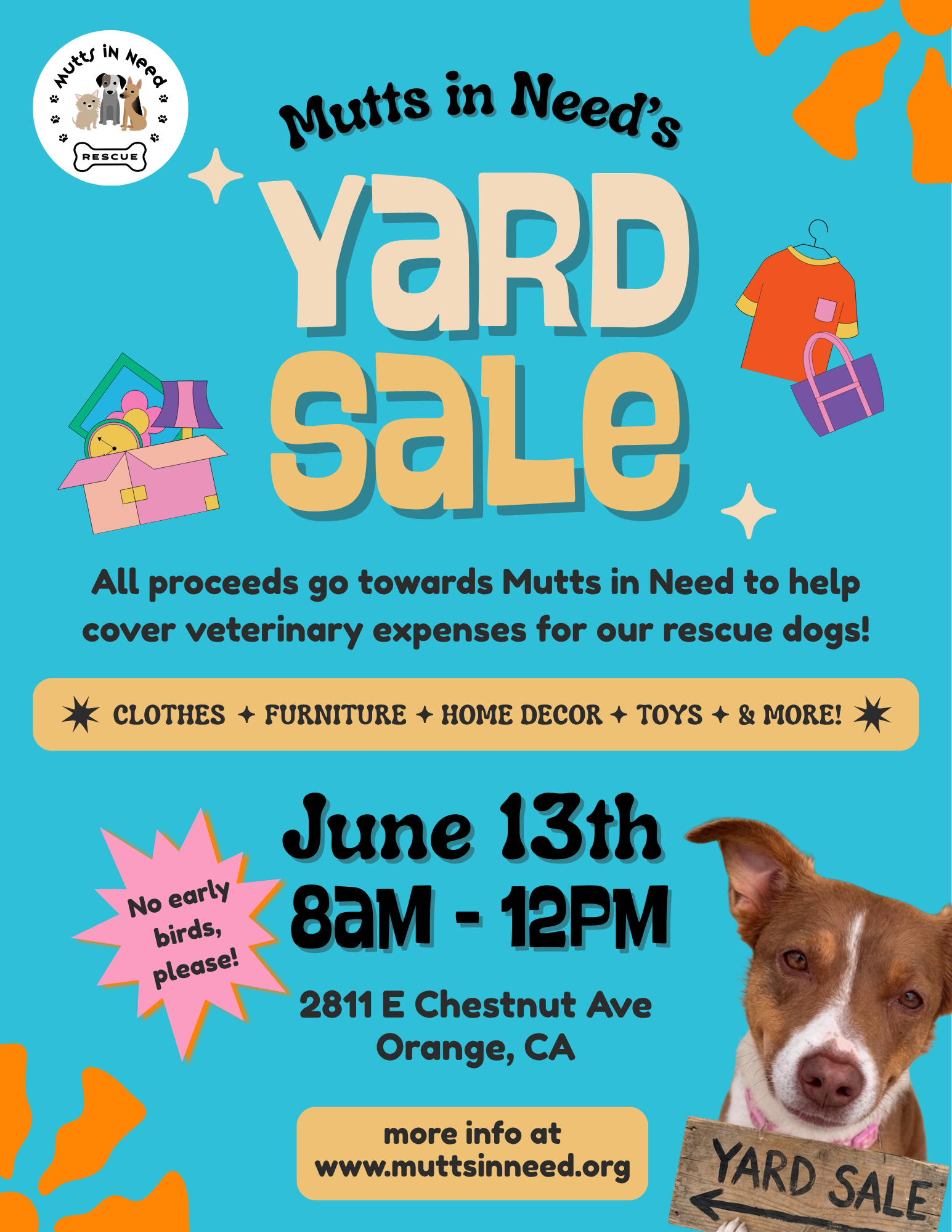 Yard Sale Fundraiser for Mutts in Need
